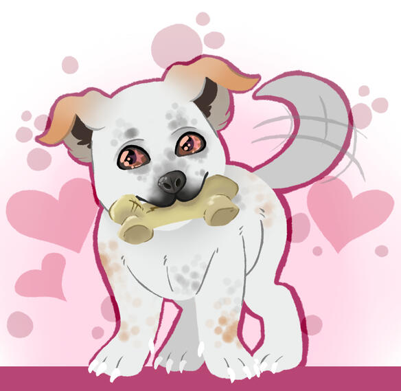 Stand Alone Illustration: Cute Puppy, 6 x 6