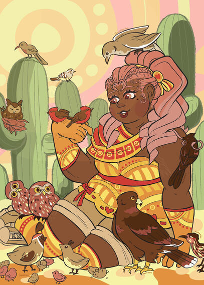 Birds of the desert poster, 30 x 42