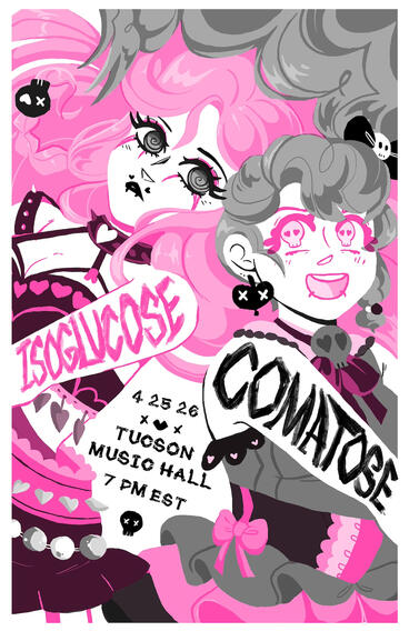 2 color risograph band poster, 15 x 23